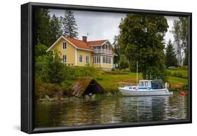 Villa, boat, Gustavsfors, Lelång Lake, Dalsland, Sweden-Andrea Lang-Framed Photographic Print