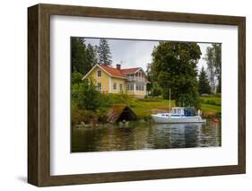 Villa, boat, Gustavsfors, Lelång Lake, Dalsland, Sweden-Andrea Lang-Framed Photographic Print
