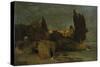 Villa by the Sea (First Version), about 1864-Arnold Bocklin-Stretched Canvas