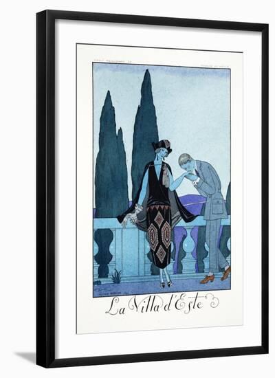 Villa d'Este, from 'Falbalas and Fanfreluches, Almanach des Modes Présentes-Georges Barbier-Framed Giclee Print