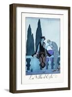 Villa d'Este, from 'Falbalas and Fanfreluches, Almanach des Modes Présentes-Georges Barbier-Framed Giclee Print