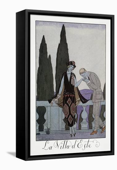 Villa D'Este Near Florence-Georges Barbier-Framed Stretched Canvas