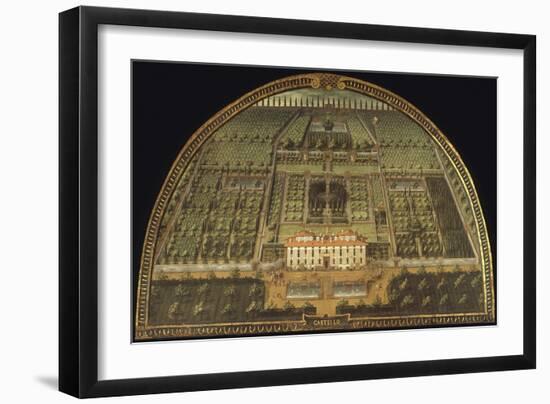 Villa De Castello, Built for the De Medici Family, Tuscany, Italy, from Series-Giusto Utens-Framed Premium Giclee Print