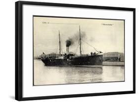 Villa De Soller, Dampfschiff Am Ufer, Rauch-null-Framed Giclee Print