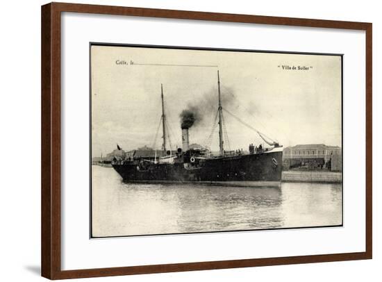 Villa De Soller, Dampfschiff Am Ufer, Rauch--Framed Giclee Print