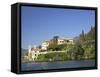 Villa del Balbianello on Punta di Lavedo in Spring Sunshine, Lake Como, Italian Lakes, Italy-Peter Barritt-Framed Stretched Canvas