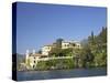 Villa del Balbianello on Punta di Lavedo in Spring Sunshine, Lake Como, Italian Lakes, Italy-Peter Barritt-Stretched Canvas