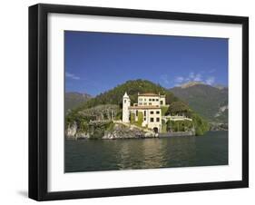 Villa del Balbianello on Punta di Lavedo in Spring Sunshine, Lake Como, Italian Lakes, Italy-Peter Barritt-Framed Photographic Print