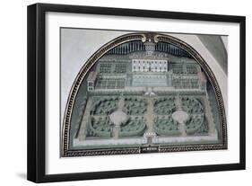 Villa Della Pretaia from a Series of Lunettes Depicting Views of the Medici Villas, 1599-Giusto Utens-Framed Premium Giclee Print