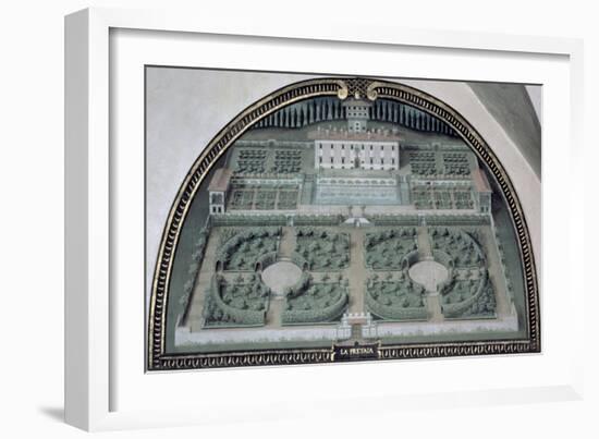 Villa Della Pretaia from a Series of Lunettes Depicting Views of the Medici Villas, 1599-Giusto Utens-Framed Giclee Print