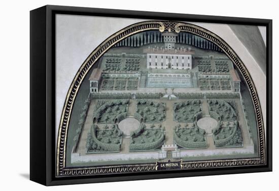 Villa Della Pretaia from a Series of Lunettes Depicting Views of the Medici Villas, 1599-Giusto Utens-Framed Stretched Canvas