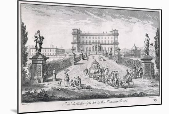 Villa Di Bella Vista, Plate 27, from 'Views , 1757-Giuseppe Zocchi-Mounted Giclee Print