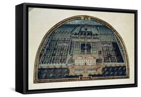 Villa Di Castello from a Series of Lunettes Depicting Views of the Medici Villas, 1599-Giusto Utens-Framed Stretched Canvas