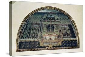 Villa Di Castello from a Series of Lunettes Depicting Views of the Medici Villas, 1599-Giusto Utens-Stretched Canvas