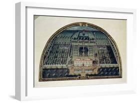 Villa Di Castello from a Series of Lunettes Depicting Views of the Medici Villas, 1599-Giusto Utens-Framed Giclee Print