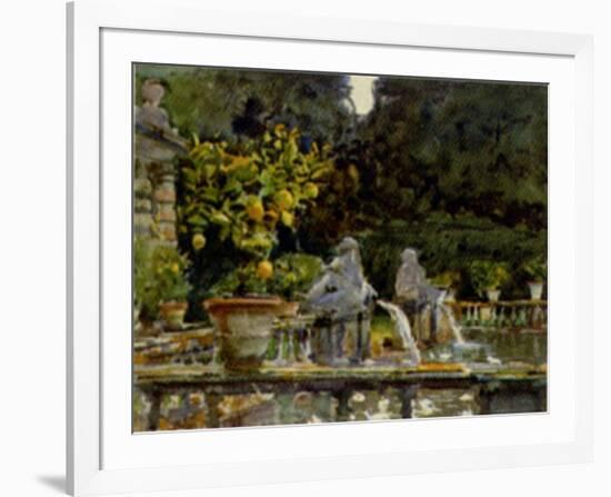 Villa di Marlia Lucca A Fountain, c.1910-John Singer Sargent-Framed Art Print