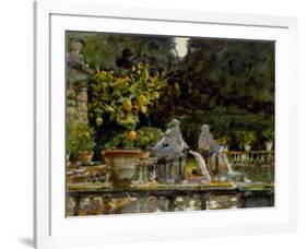 Villa di Marlia Lucca A Fountain, c.1910-John Singer Sargent-Framed Art Print