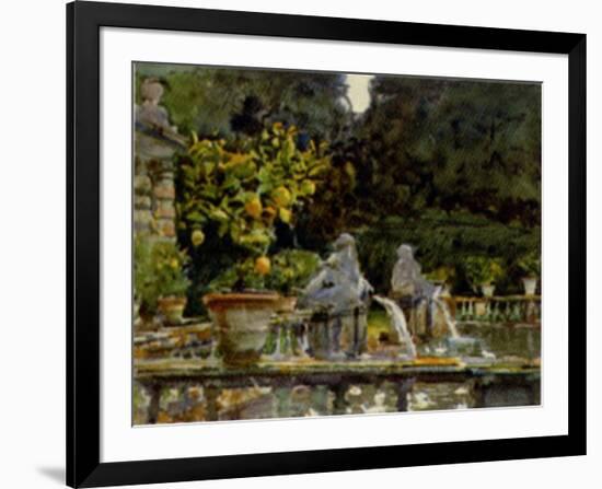 Villa di Marlia Lucca A Fountain, c.1910-John Singer Sargent-Framed Art Print