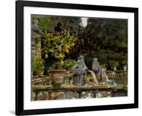 Villa di Marlia Lucca A Fountain, c.1910-John Singer Sargent-Framed Art Print