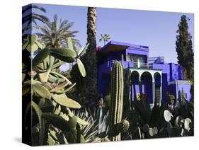 Villa Exterior, Jardin Majorelle and Museum of Islamic Art, Marrakech, Morocco-Walter Bibikow-Stretched Canvas