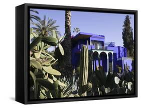 Villa Exterior, Jardin Majorelle and Museum of Islamic Art, Marrakech, Morocco-Walter Bibikow-Framed Stretched Canvas