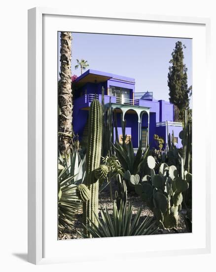 Villa Exterior, Jardin Majorelle and Museum of Islamic Art, Marrakech, Morocco-Walter Bibikow-Framed Photographic Print