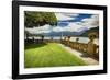 Villa Garden View On Lake Como, Italy-George Oze-Framed Photographic Print