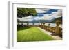 Villa Garden View On Lake Como, Italy-George Oze-Framed Photographic Print