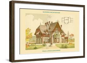Villa in Nyon, Lake Geneva-G. Brocher-Framed Art Print