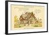 Villa in Nyon, Lake Geneva-G. Brocher-Framed Art Print