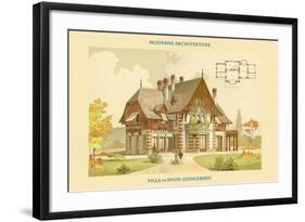 Villa in Nyon, Lake Geneva-G. Brocher-Framed Art Print