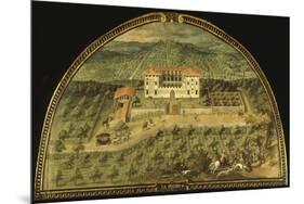 Villa La Peggio, Tuscany, Italy, from Series of Lunettes of Tuscan Villas, 1599-1602-Giusto Utens-Mounted Giclee Print