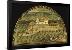 Villa La Peggio, Tuscany, Italy, from Series of Lunettes of Tuscan Villas, 1599-1602-Giusto Utens-Framed Giclee Print