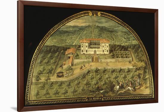 Villa La Peggio, Tuscany, Italy, from Series of Lunettes of Tuscan Villas, 1599-1602-Giusto Utens-Framed Giclee Print