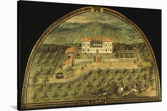 Villa La Peggio, Tuscany, Italy, from Series of Lunettes of Tuscan Villas, 1599-1602-Giusto Utens-Stretched Canvas