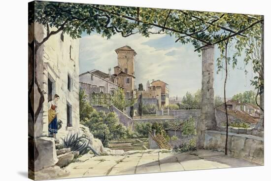 Villa Malta, Rome, about 1840-Franz Ludwig Catel-Stretched Canvas