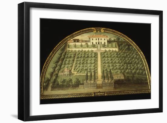 Villa Marignolle, Tuscany, Italy, from Series of Lunettes of Tuscan Villas, 1599-1602-Giusto Utens-Framed Premium Giclee Print