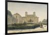 Villa Médicis : vue générale avec des personnages en costume Renaissance-Louis-Philippe-François Boitte-Framed Giclee Print