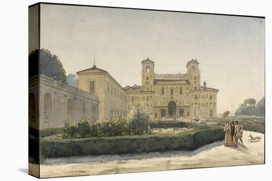 Villa Médicis : vue générale avec des personnages en costume Renaissance-Louis-Philippe-François Boitte-Stretched Canvas