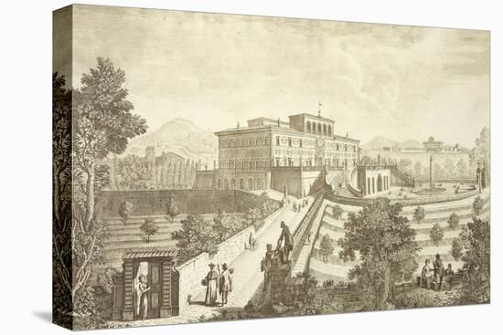 Villa Palmieri, Fiesole, from 'Vedute Delle Ville Et D'Altri Luoghi Della Toscana', Engraved by…-Giuseppe Zocchi-Stretched Canvas