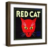 Villa Park, California, Red Cat Brand Citrus Label-Lantern Press-Framed Art Print