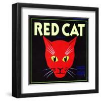 Villa Park, California, Red Cat Brand Citrus Label-Lantern Press-Framed Art Print