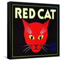 Villa Park, California, Red Cat Brand Citrus Label-Lantern Press-Framed Stretched Canvas