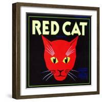 Villa Park, California, Red Cat Brand Citrus Label-Lantern Press-Framed Art Print