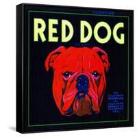 Villa Park, California, Red Dog Brand Citrus Label-Lantern Press-Framed Stretched Canvas