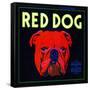 Villa Park, California, Red Dog Brand Citrus Label-Lantern Press-Framed Stretched Canvas