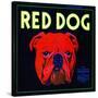 Villa Park, California, Red Dog Brand Citrus Label-Lantern Press-Stretched Canvas