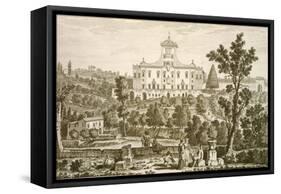 Villa Ricci at Pozzolatico-Giuseppe Zocchi-Framed Stretched Canvas