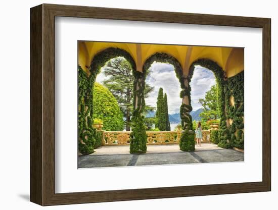 Villa Terrace at Lake Como Italy-George Oze-Framed Photographic Print