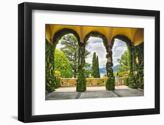 Villa Terrace at Lake Como Italy-George Oze-Framed Photographic Print